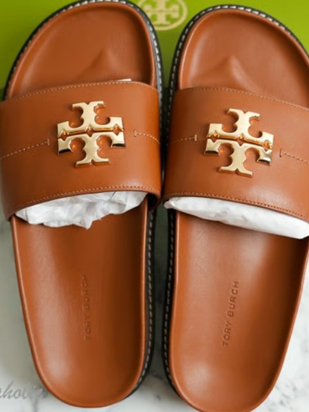 Tory Burch Everly Anatomic Lug Paris Nappa Slide